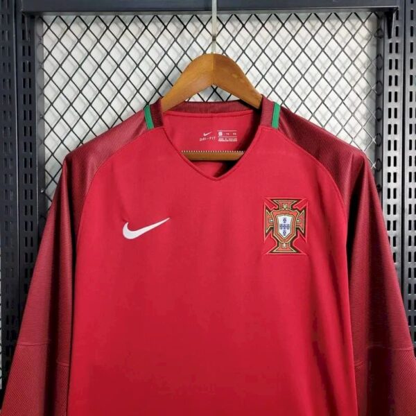 Retro Portugal 2016/17 Home Long Sleeves Jersey - Image 2