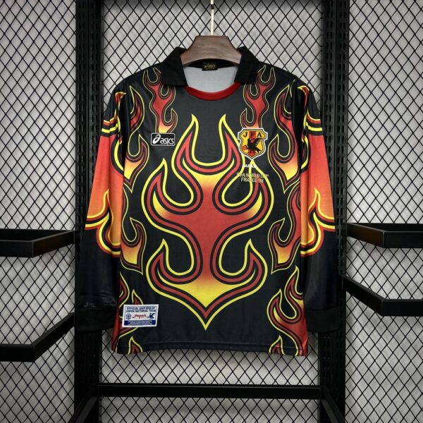 Retro Japan 1998 Goalkeeper Red Flame Jersey - Image 7