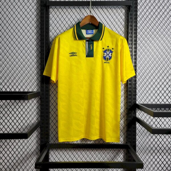 Retro Brazil 1991/93 Home Jersey - Image 3