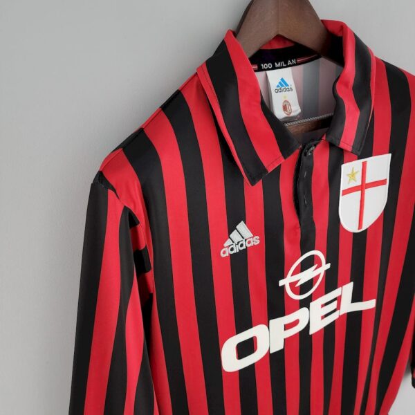 Retro AC Milan 1999/00 Home Long Sleeves Jersey - Image 10