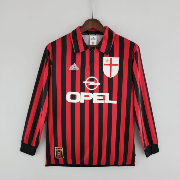 Retro AC Milan 1999/00 Home Long Sleeves Jersey
