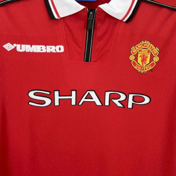 Retro Manchester United 1998/99 Home Long Sleeves Jersey - Image 9