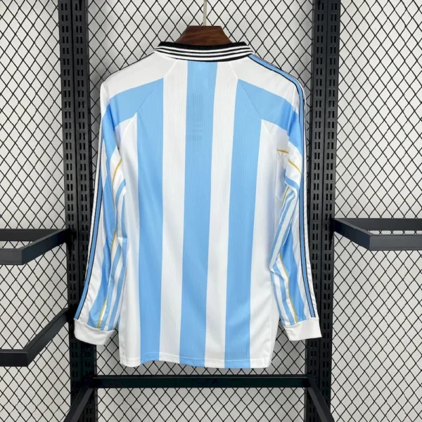 Retro Argentina 1998 Home Long Sleeves Jersey - Image 2