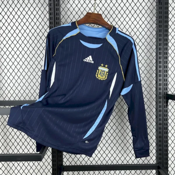 Retro Argentina 2006 Away Long Sleeves Jersey
