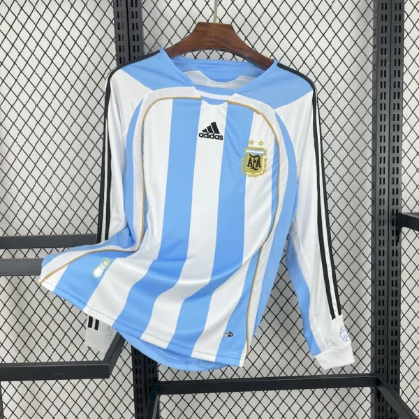 Retro Argentina 2006/07 Home Long Sleeves Jersey
