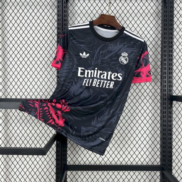 Men's Real Madrid 2024/25 Black Red Dragon Jersey
