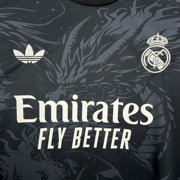 Men's Real Madrid 2024/25 Black Red Dragon Jersey - Image 6