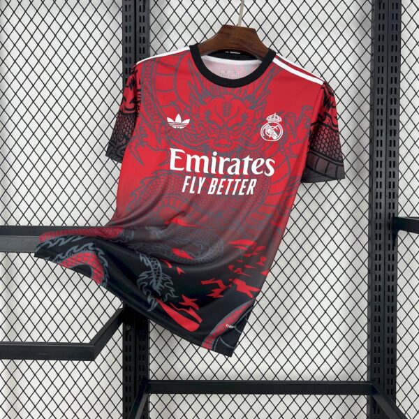 Men's Real Madrid 2024/25 Red and black dragon Jersey