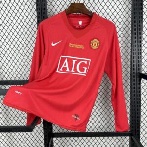 Retro Manchester United 2007/08 Home UCL Long Sleeves Jersey
