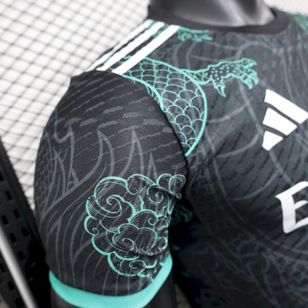 Men's Real Madrid 2025/26 Black Green Dragon Edition Jersey Player Version - Image 6