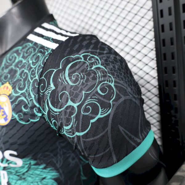 Men's Real Madrid 2025/26 Black Green Dragon Edition Jersey Player Version - Image 3