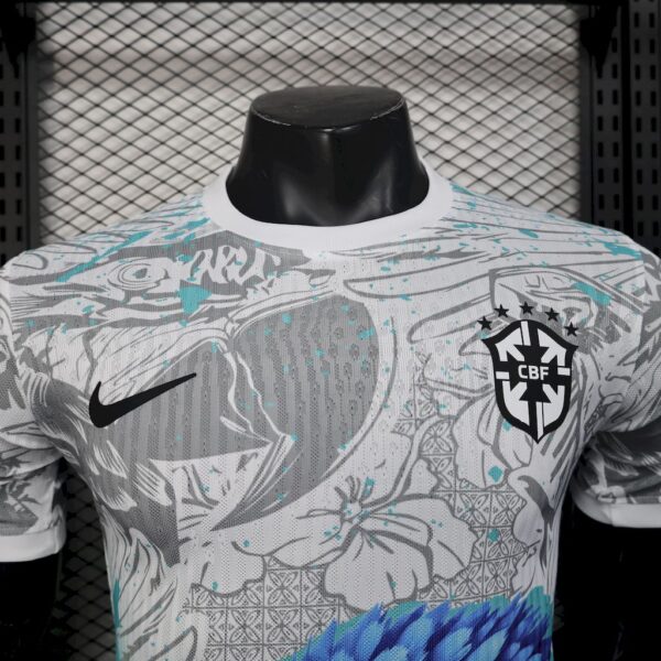Men's Brazil 2025/26 White Parrot Edition Jersey Player Version - Image 3