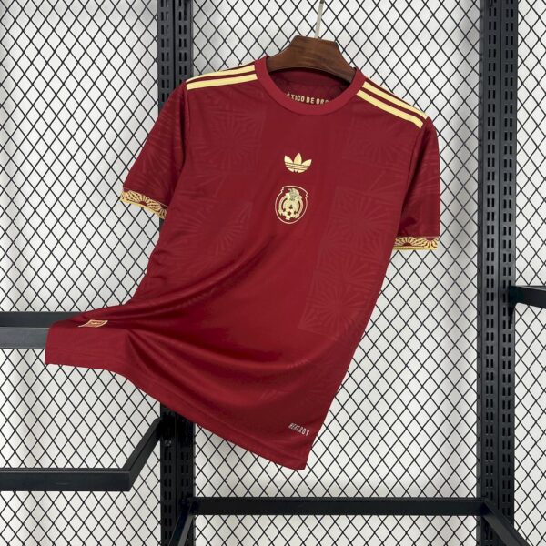Men's Mexico 2025/26 Gold- Red Jersey