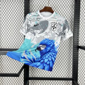 Men's Brazil 2025/26 White Parrot Edition Jersey