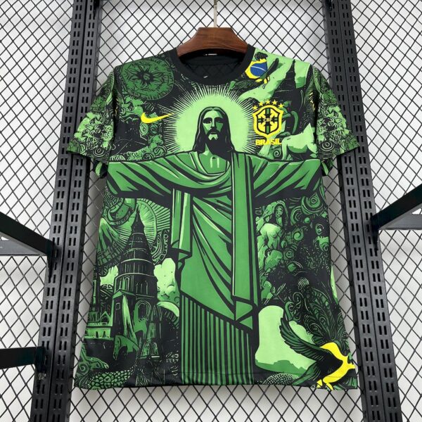 Men's Brazil 2024/25 Special Edition Green Jersey - Image 4