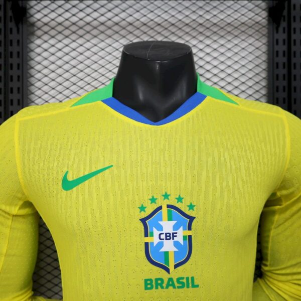 Men's Brazil 2025/26 Home Long Sleeves Jersey Player Version - Image 6
