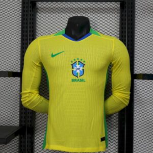 Men's Brazil 2025/26 Home Long Sleeves Jersey Player Version