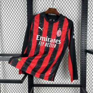 Men's AC Milan 2025/26 Home Long Sleeves Jersey