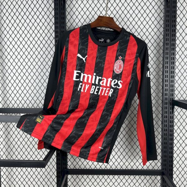 Men's AC Milan 2025/26 Home Long Sleeves Jersey