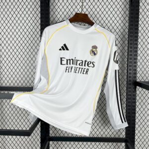 Men's Real Madrid 2025/26 Home Long Sleeves Jersey