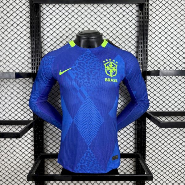 Men's Brazil 2025/26 Away Long Sleeves Jersey Player Version