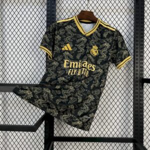 Men's Real Madrid 2025/26 Black Golden Dragon Edition Jersey