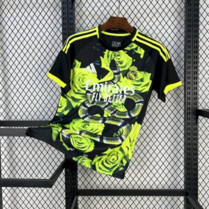 Men's Real Madrid 2025/26 Green Rose Bamboo Leaf Green Jersey