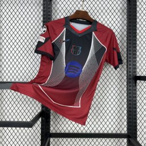 Men's Barcelona 2025/26 Black and red special edition Jersey (With Champions League)
