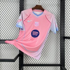 Men's Barcelona 2025/26 pink special edition Jersey (With Champions League)