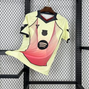 Men's Barcelona 2025/26 yellow pink special edition Jersey (With Champions League)