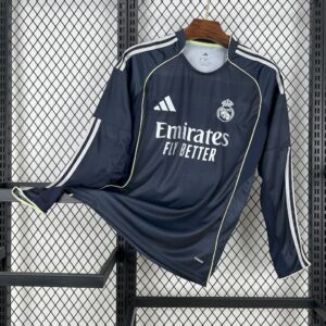 Men's Real Madrid 2025/26 Away Long Sleeves Jersey