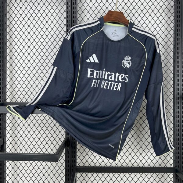 Men's Real Madrid 2025/26 Away Long Sleeves Jersey