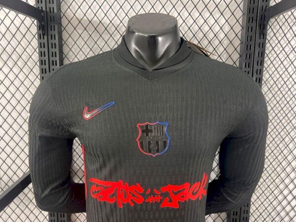 Men's Barcelona 2024/25 Travis Scott Edition Away Long Sleeves Jersey Player Version - Image 6