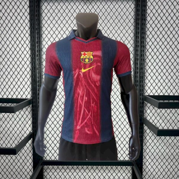 Men's Barcelona 2000/01 Home Retro Skeleton Jersey Player Version