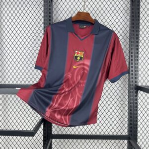 Men's Barcelona Hot Sale 2000/01 Home Retro Skeleton Jersey