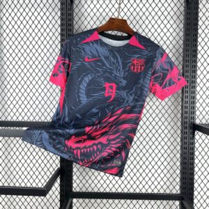 Men's Barcelona 2025/26 Black-Red Dragon Edition Jersey