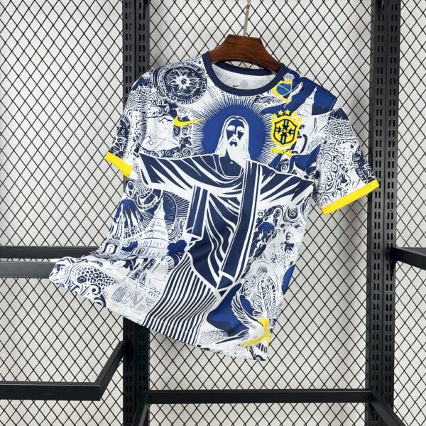 Men's Brazil 2025/26 Blue and white Jersey