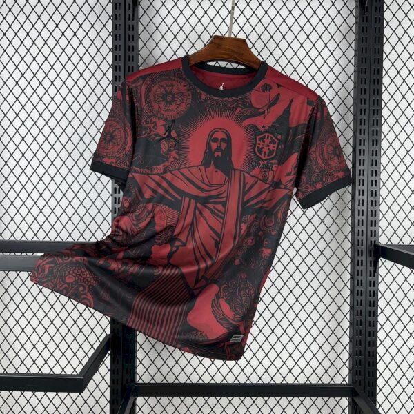 Men's Brazil 2025/26 Jordan Black and Red Special Edition Jersey