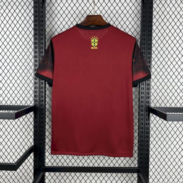 Men's Brazil 2025/26 Jordan Black and Red Special Edition Jersey - Image 2