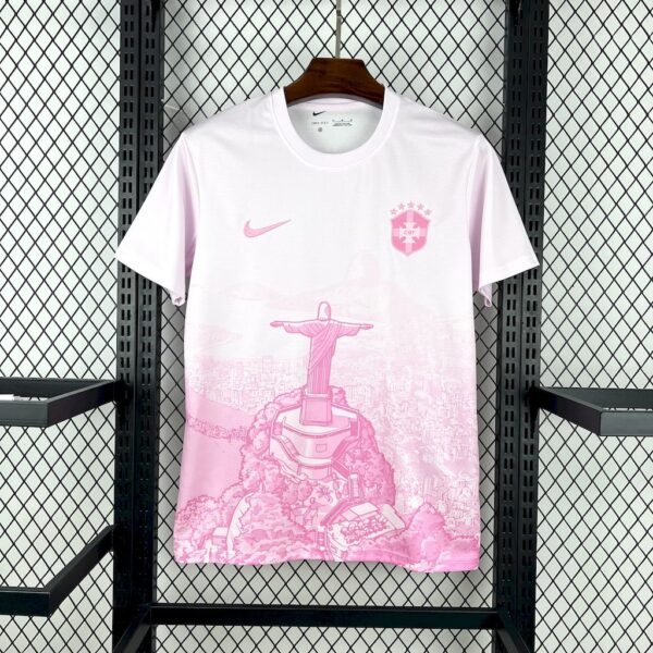 Men's Brazil 2025/26 pink white Jersey - Image 3