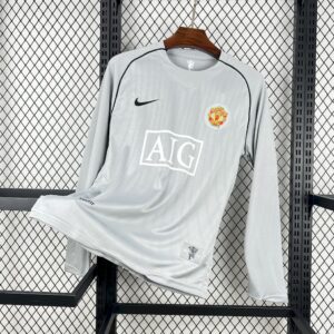 Retro Manchester United 2007/08  Grey Goalkeepe Long Sleeves Jersey