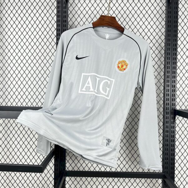 Retro Manchester United 2007/08  Grey Goalkeepe Long Sleeves Jersey