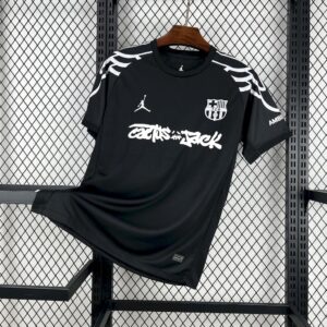 Men's Barcelona 2024/25 Travis Scott Edition Black Special Edition Jersey