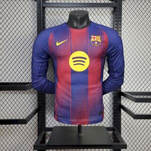 Men's Barcelona 2025/26 Home Long Sleeves Jersey Player Version