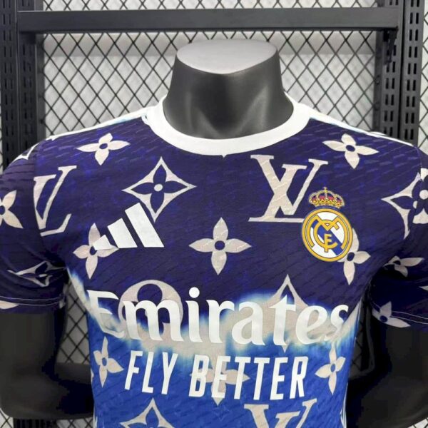 Men's Real Madrid 2025/26 Purple Louis Vuitton Jersey Player Version - Image 9
