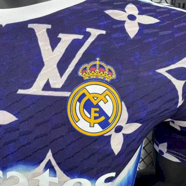 Men's Real Madrid 2025/26 Purple Louis Vuitton Jersey Player Version - Image 7
