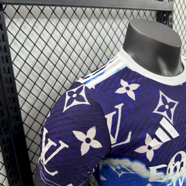 Men's Real Madrid 2025/26 Purple Louis Vuitton Jersey Player Version - Image 6