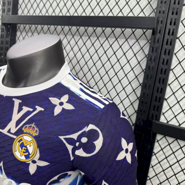 Men's Real Madrid 2025/26 Purple Louis Vuitton Jersey Player Version - Image 5