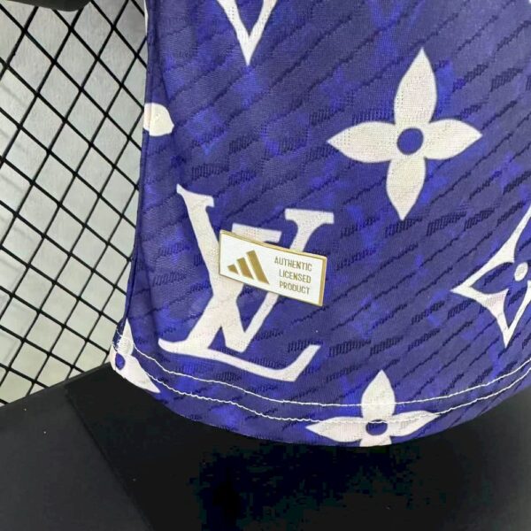 Men's Real Madrid 2025/26 Purple Louis Vuitton Jersey Player Version - Image 4