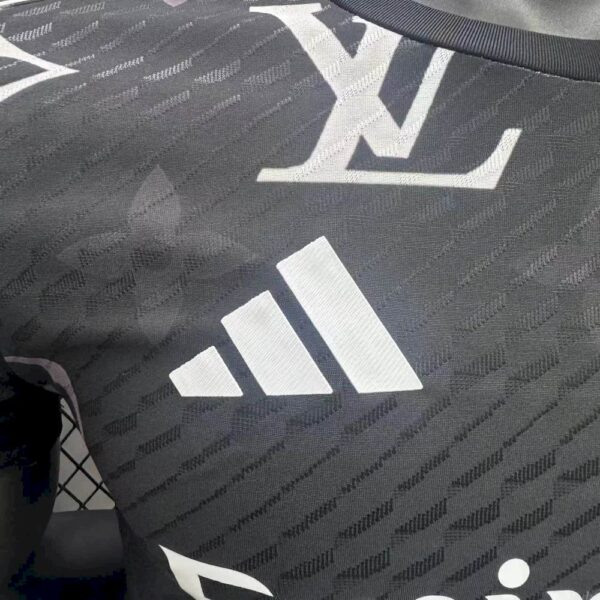 Men's Real Madrid 2025/26 Black Louis Vuitton Jersey Player Version - Image 8